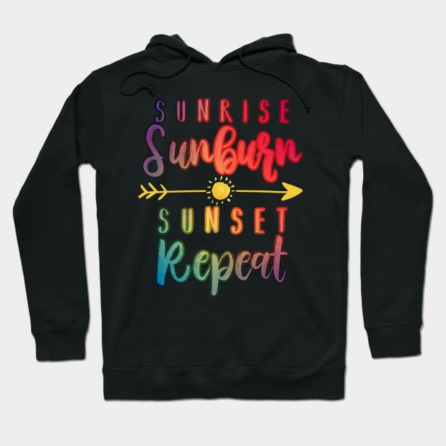 Sunrise Sunburn Sunset Repeat Hoodie by sumikoric